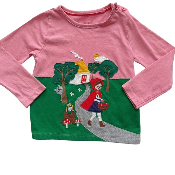 Mini Boden Other - Mini Boden little red riding hood appliqué T-shirt